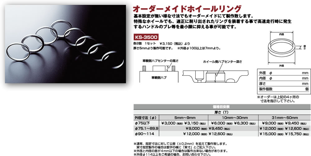 オーダーメイドホイールリング